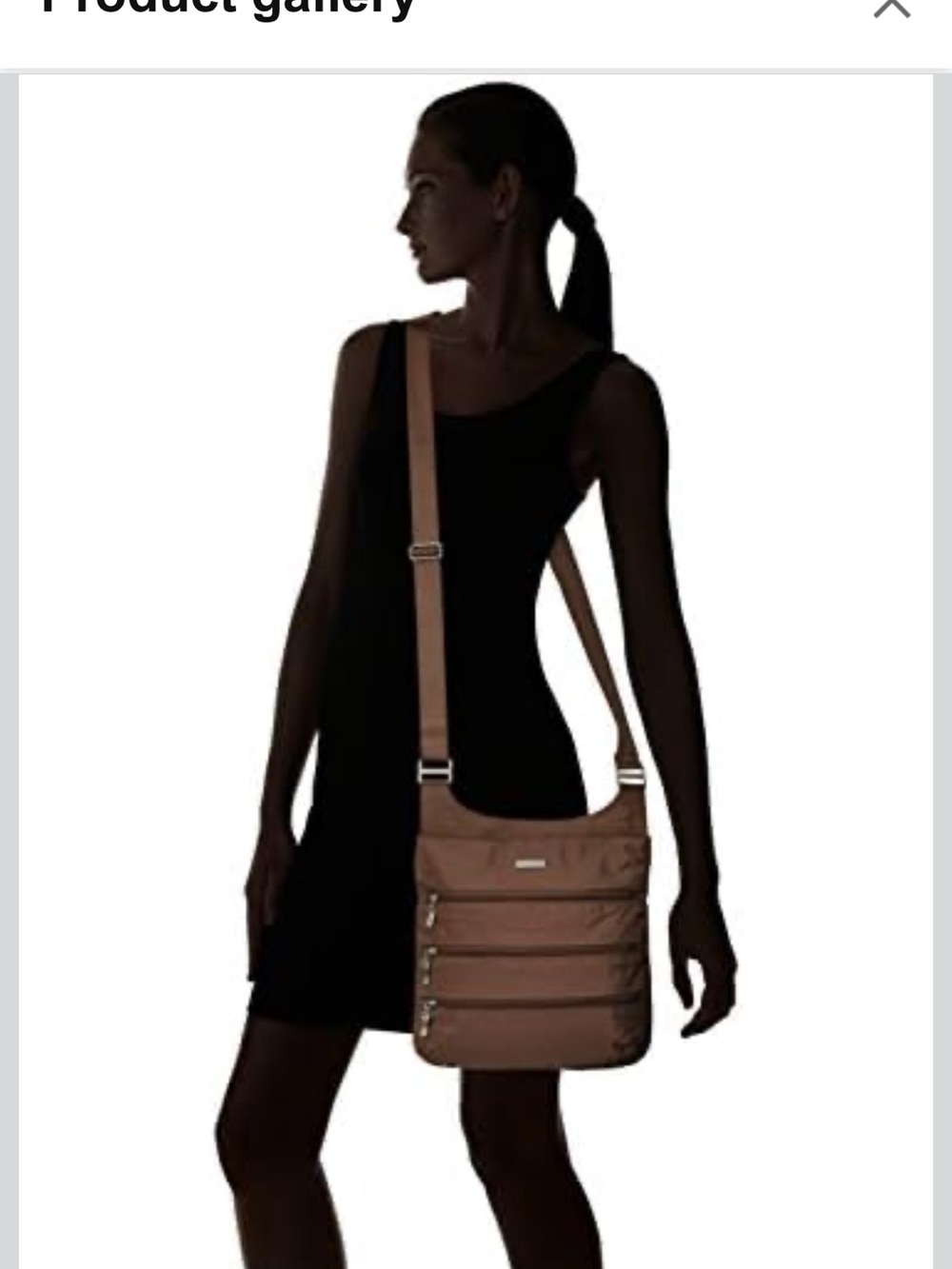 New Baggallini Crossbody Shoulder Bag in Brown - Lightweight Everyday Style